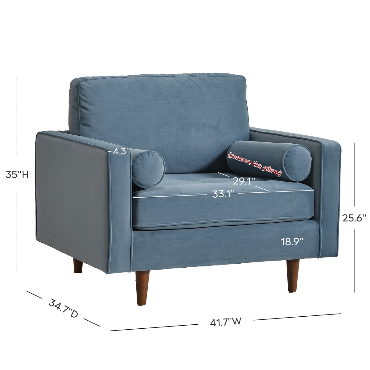 Tiziano Tufted Armchair with Accent Pillows