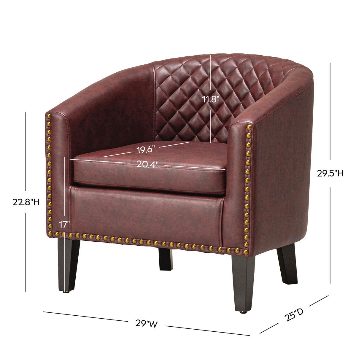 Logan Faux Leather Tufted Club Chair