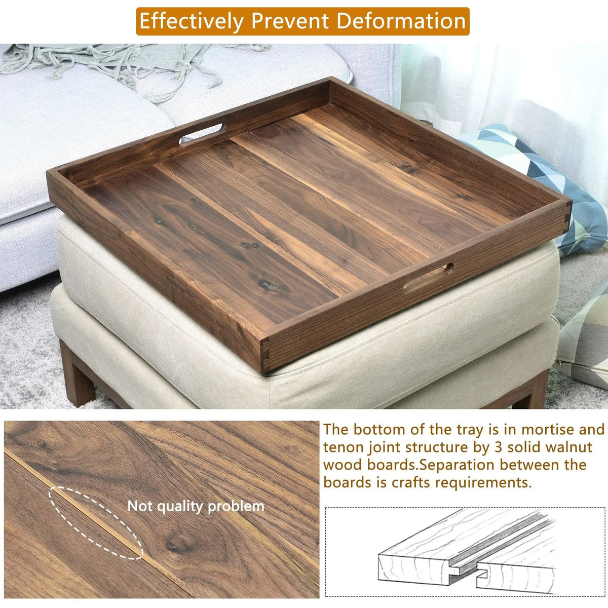 Teratect Square Black Walnut Serving Tray