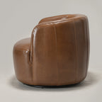 Ashlie Leather Swivel Barrel Chair