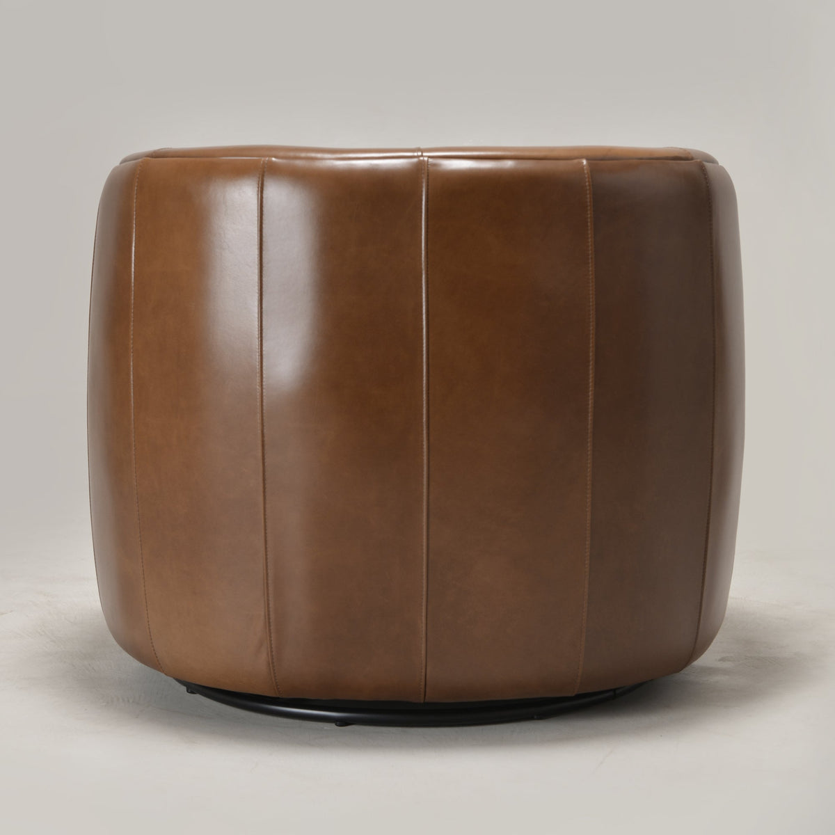 Ashlie Leather Swivel Barrel Chair