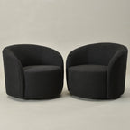 Everitte Bouclé Swivel Barrel Chair