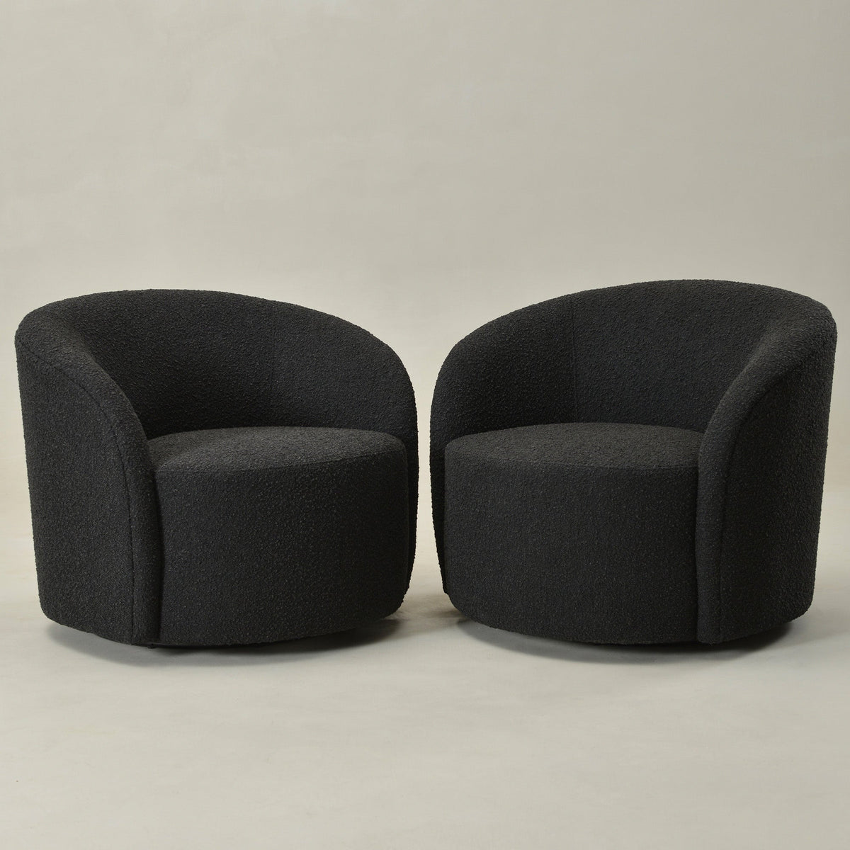 Everitte Bouclé Swivel Barrel Chair