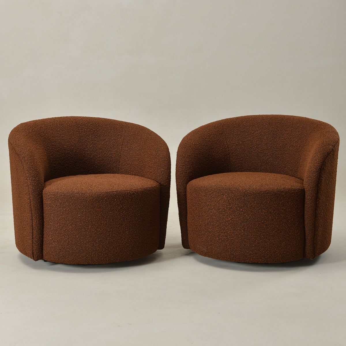 Everitte Bouclé Swivel Barrel Chair