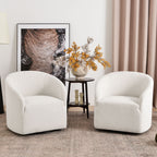 Susie Bouclé Swivel Barrel Chair