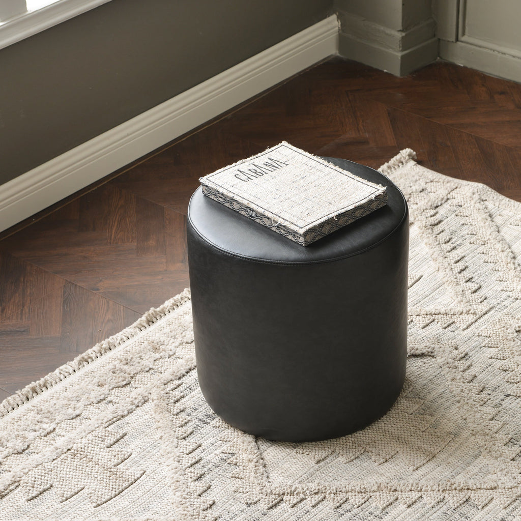 Elof Faux Leather Ottoman