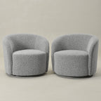 Everitte Bouclé Swivel Barrel Chair