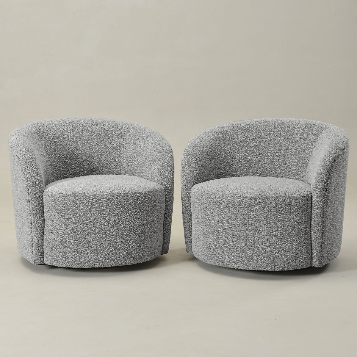 Everitte Bouclé Swivel Barrel Chair