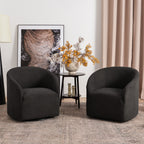 Susie Bouclé Swivel Barrel Chair