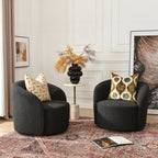 Everitte Bouclé Swivel Barrel Chair