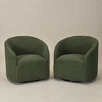 Susie Bouclé Swivel Barrel Chair
