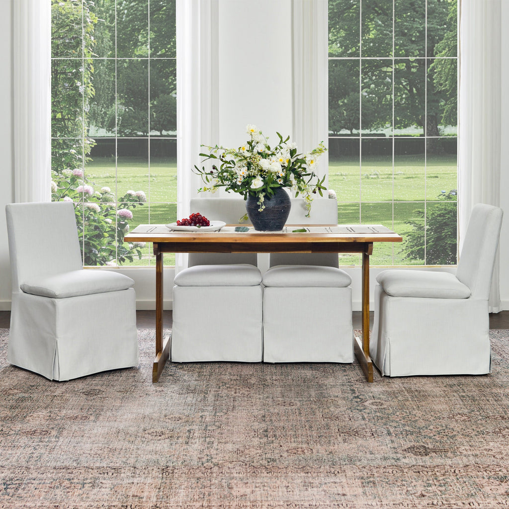 Diane Slipcover Performance Dining Chair with Casters