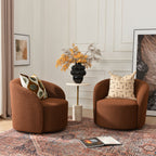 Everitte Bouclé Swivel Barrel Chair