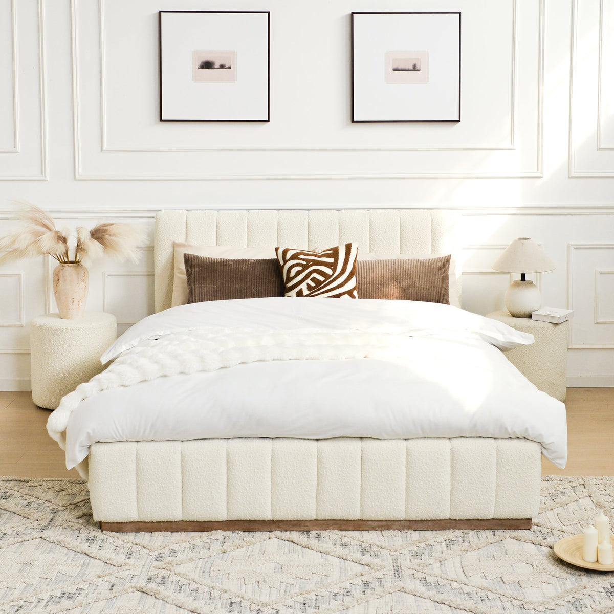 Agnes Bouclé Platform Bed