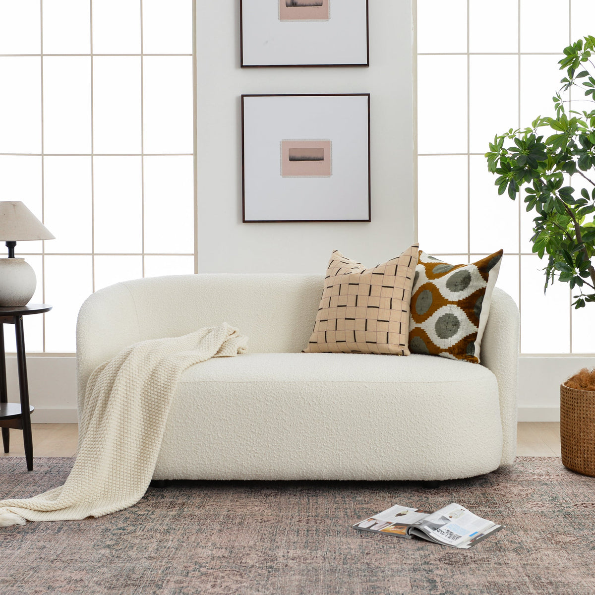 Everitte Bouclé Loveseat Sofa
