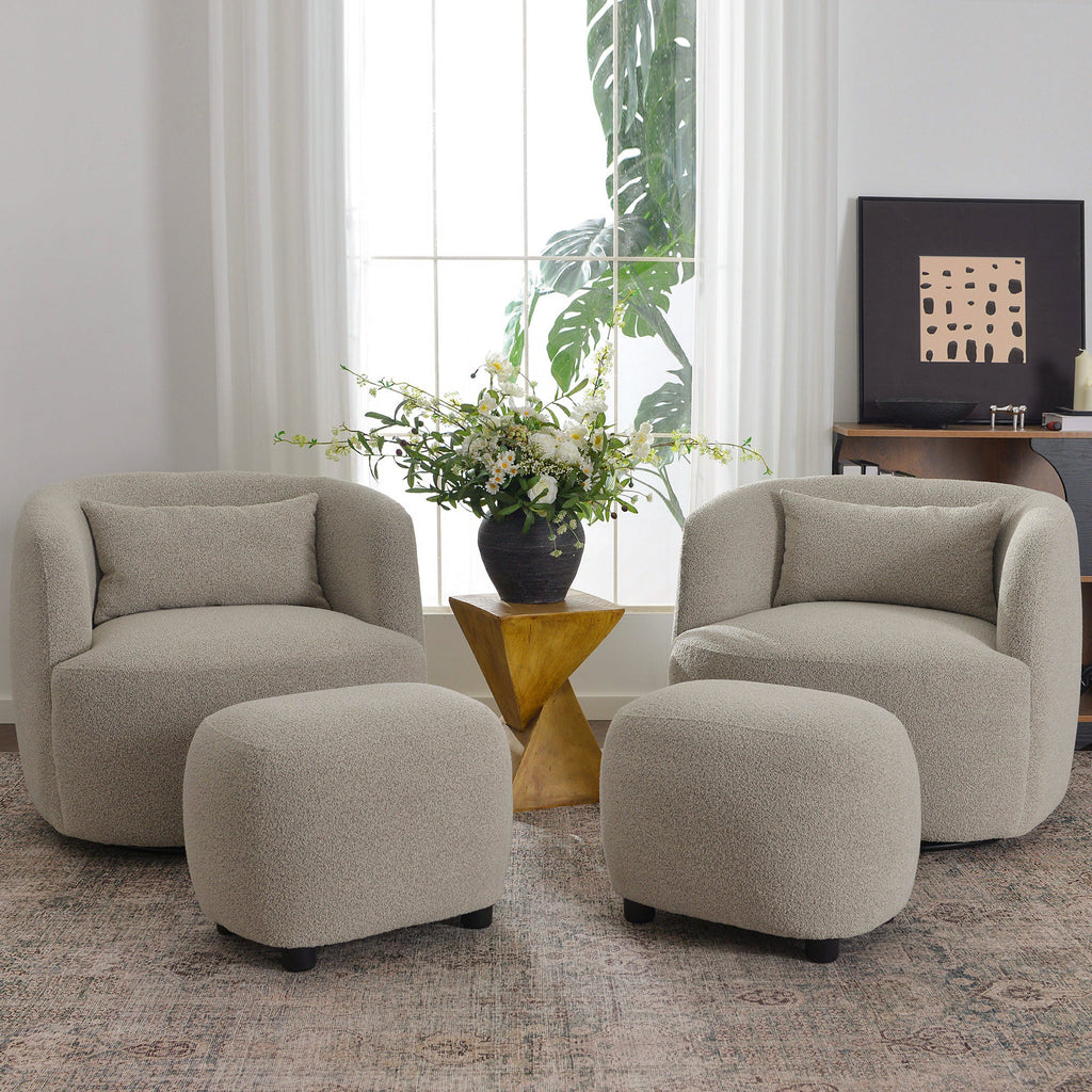 Ashlie Bouclé Swivel Barrel Chair
