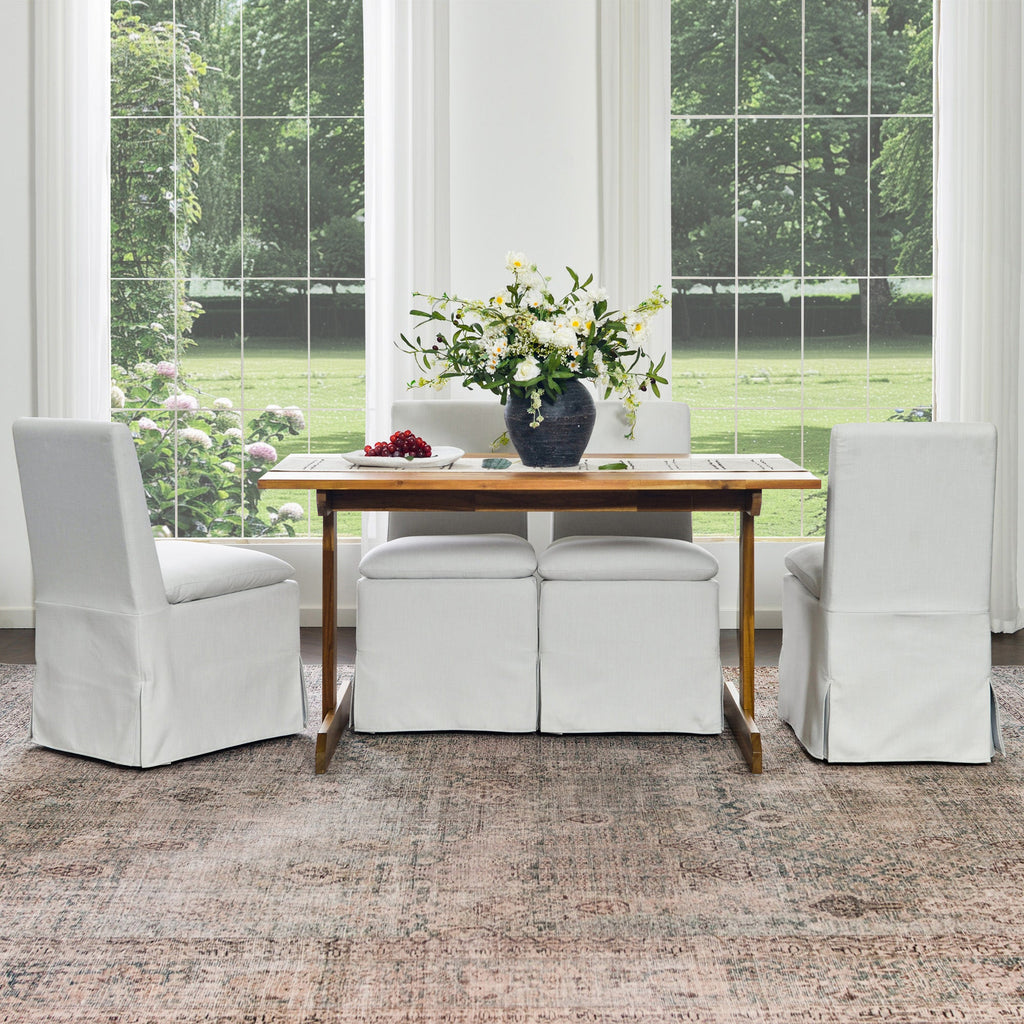 Diane Slipcover Performance Dining Chair with Casters