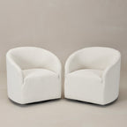 Susie Bouclé Swivel Barrel Chair