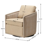 Claude Linen Swivel Cane Chair