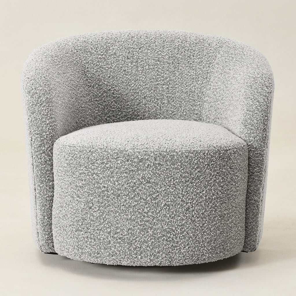 Everitte Bouclé Swivel Barrel Chair