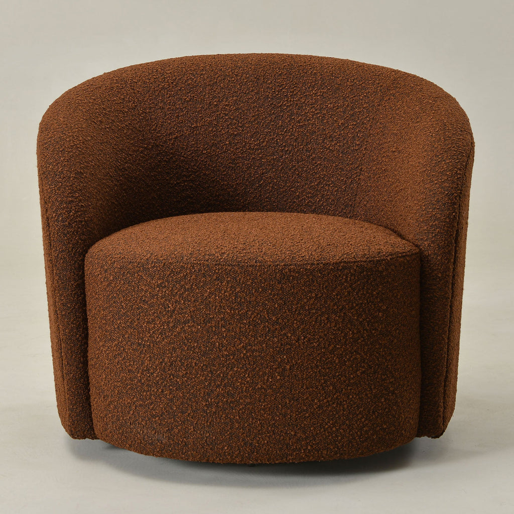 Everitte Bouclé Swivel Barrel Chair