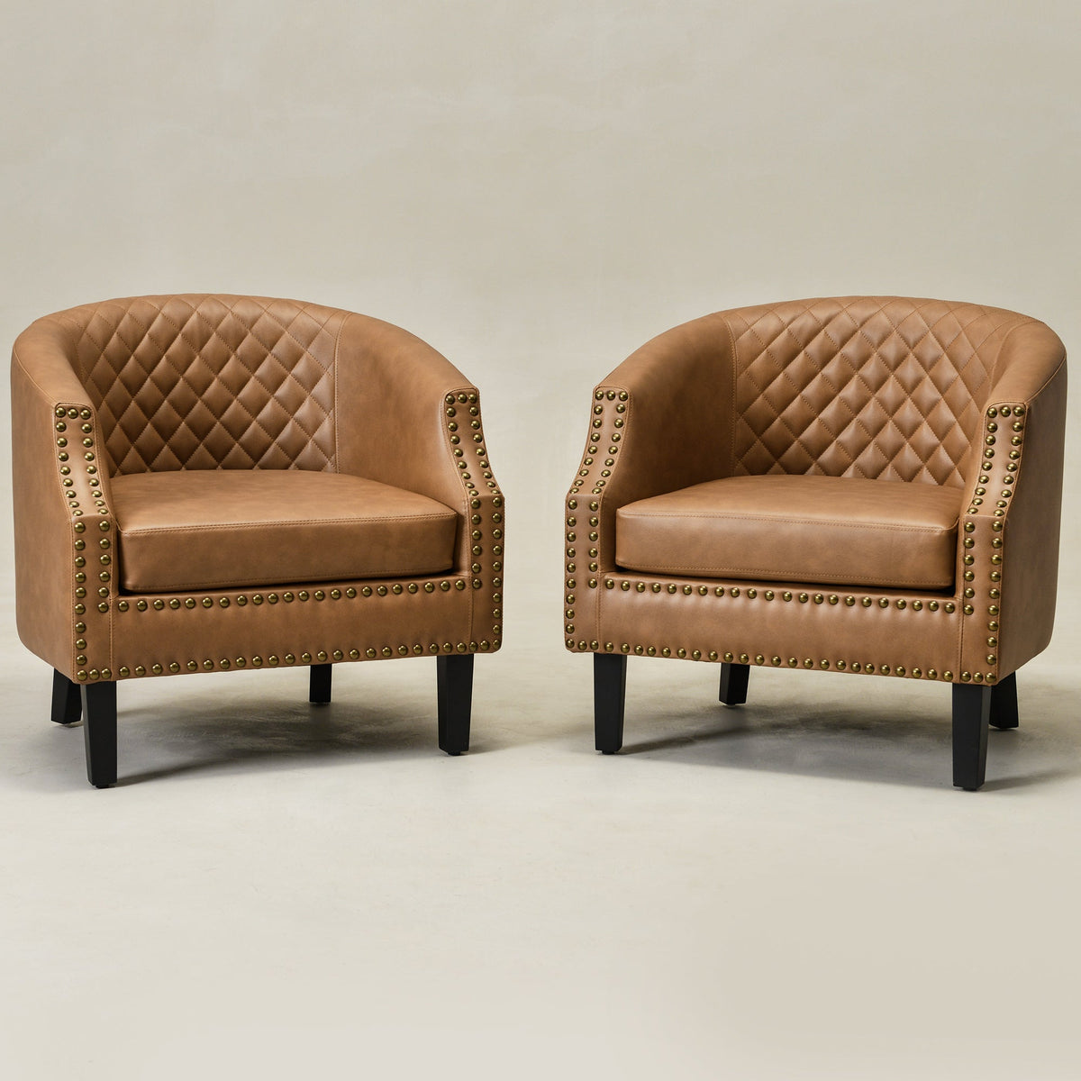 Louis Faux Leather Tufted Club Chair