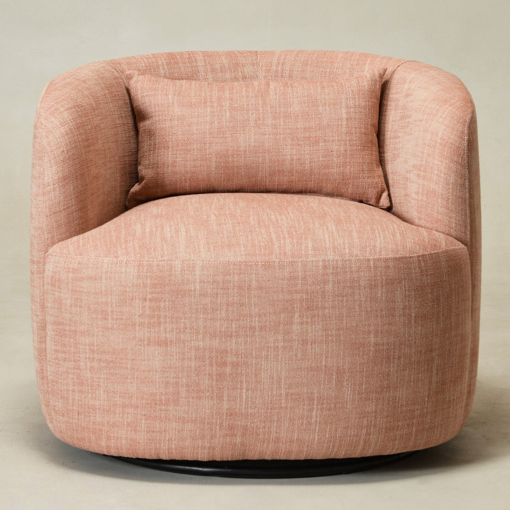 Ashlie Linen Swivel Barrel Chair