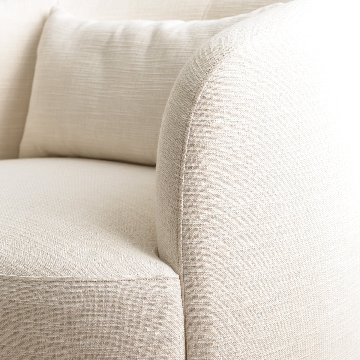 Ashlie Linen Swivel Barrel Chair