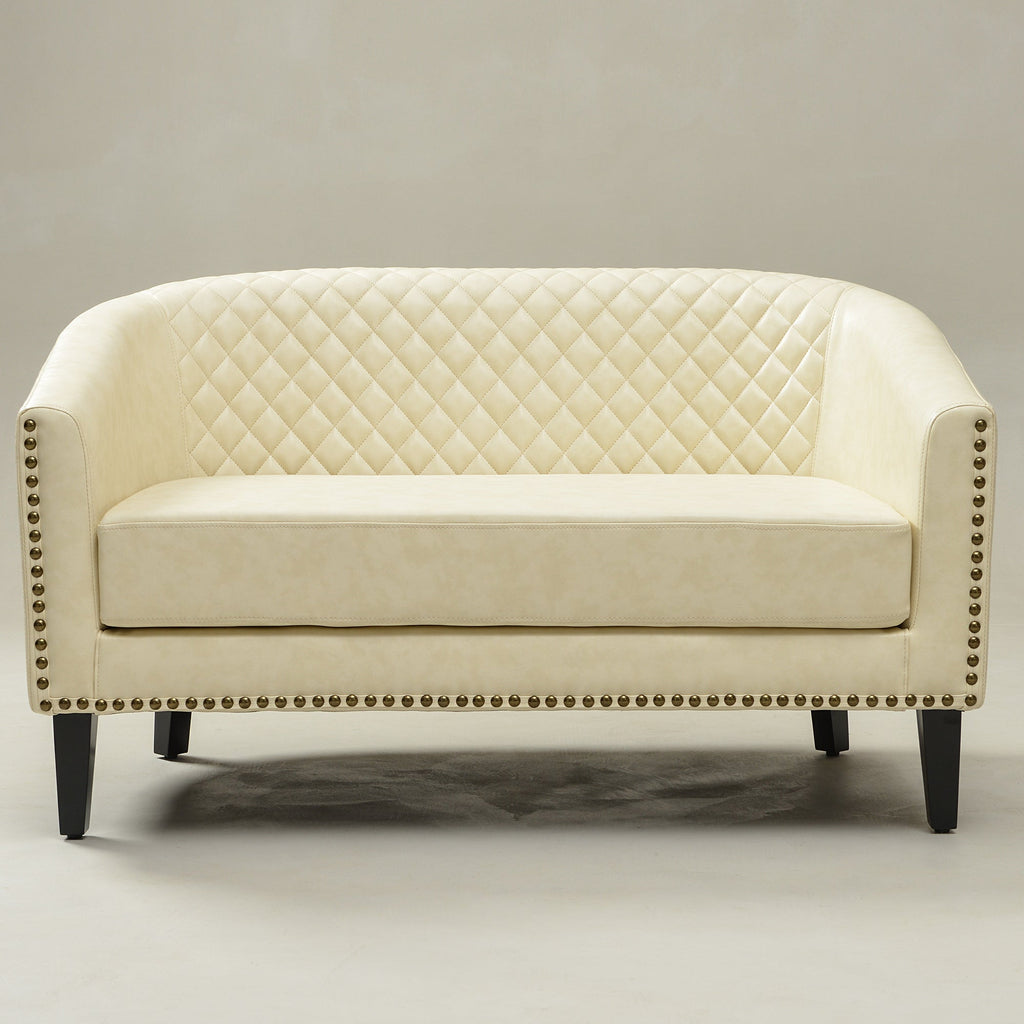 Logan Faux Leather Tufted Loveseat