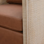 Claude Premium Leather Swivel Cane Chair