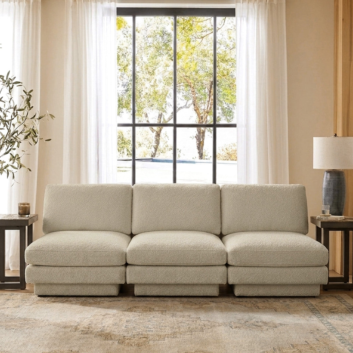 Montyne Bouclé Armless Chair