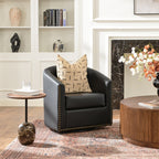Logan Faux Leather Tufted Swivel Club Chair