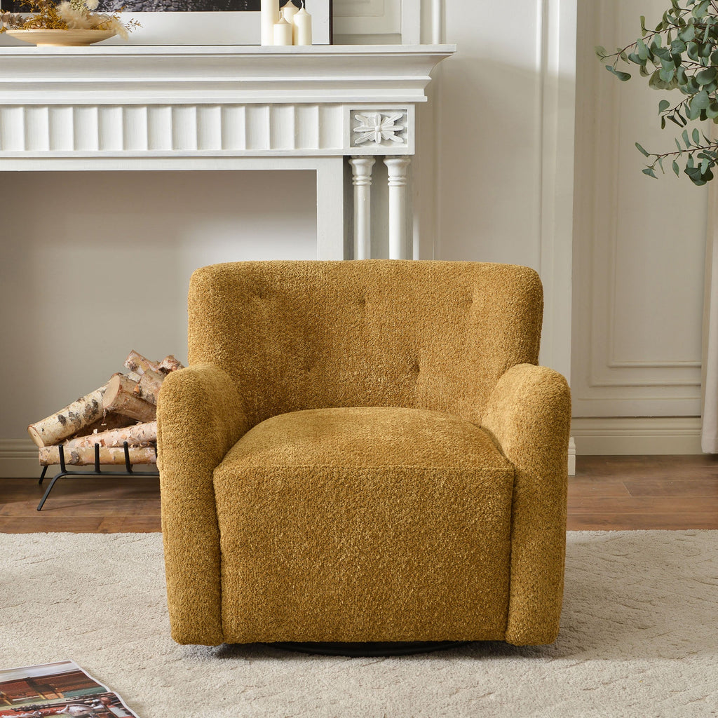 Vestie Chenille Swivel Barrel Chair