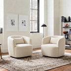 Ashlie Linen Swivel Barrel Chair