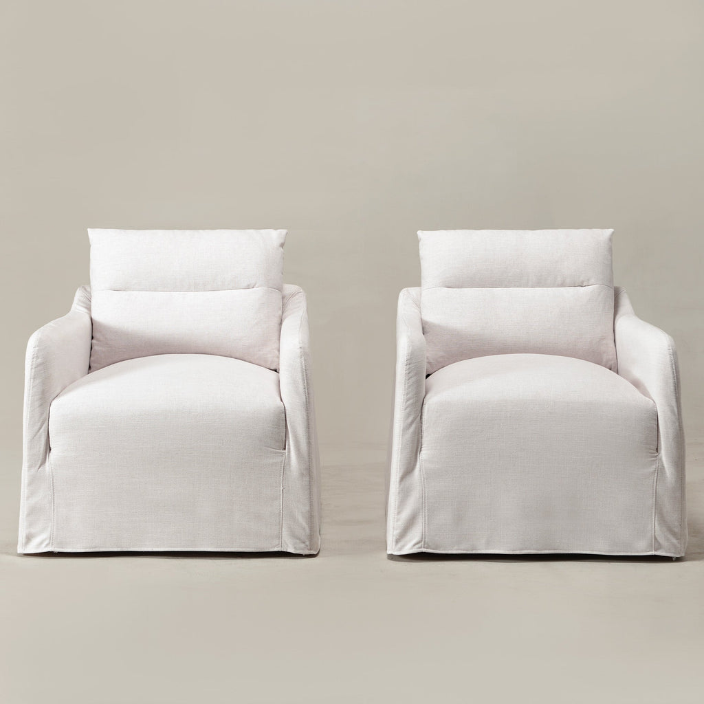 Clara Linen Slipcover Swivel Chair