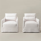 Clara Linen Slipcover Swivel Chair