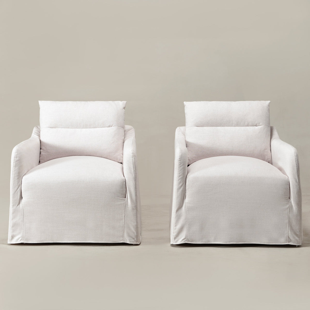 Clara Linen Slipcover Swivel Chair