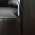 Ashlie Leather Swivel Barrel Chair