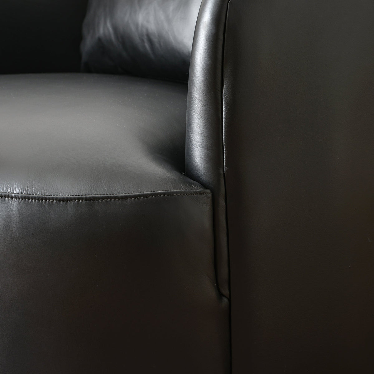 Ashlie Leather Swivel Barrel Chair