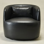 Ashlie Leather Swivel Barrel Chair