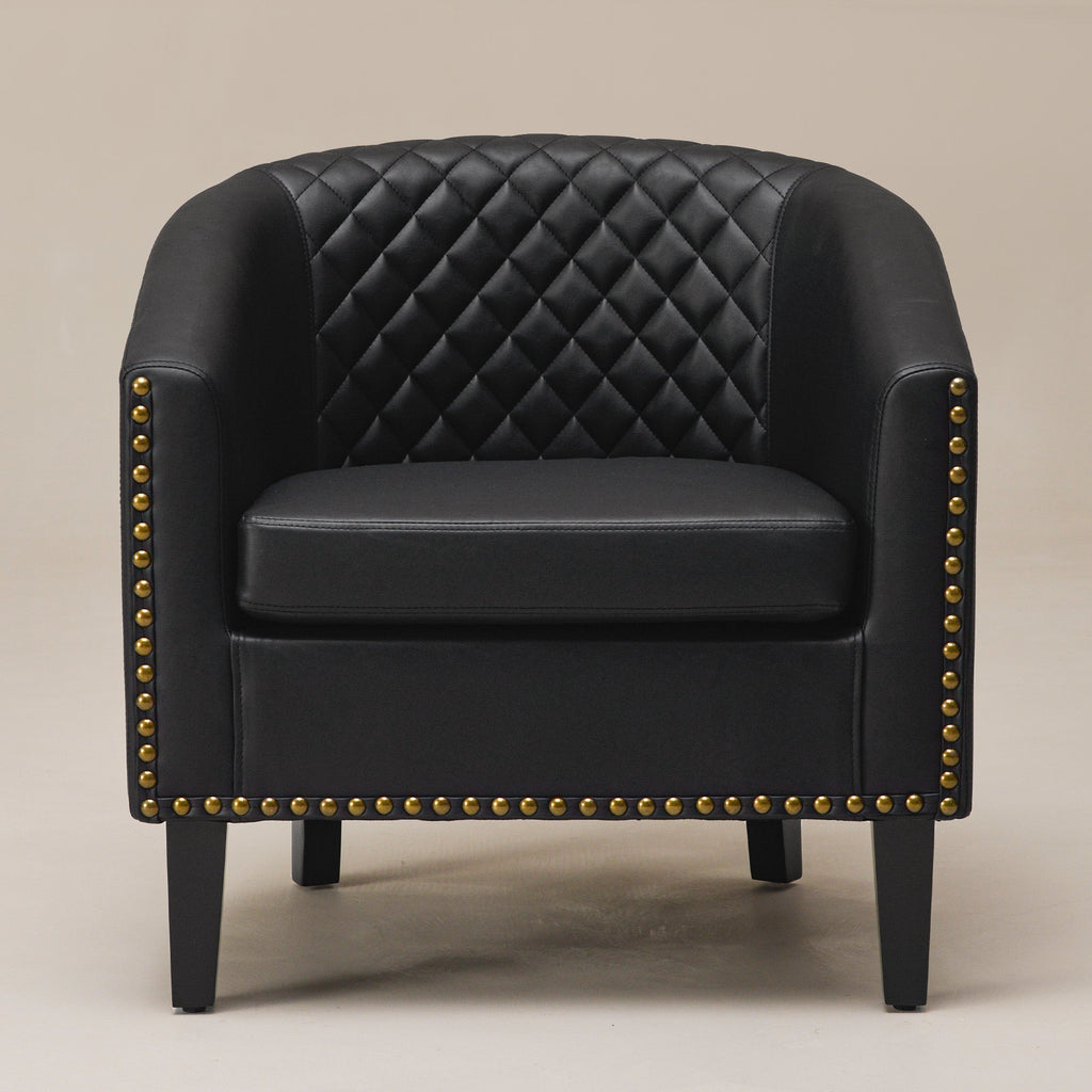 Logan Faux Leather Tufted Club Chair