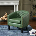 Logan Faux Leather Tufted Club Chair
