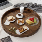 Teratect Round Black Walnut Serving Tray