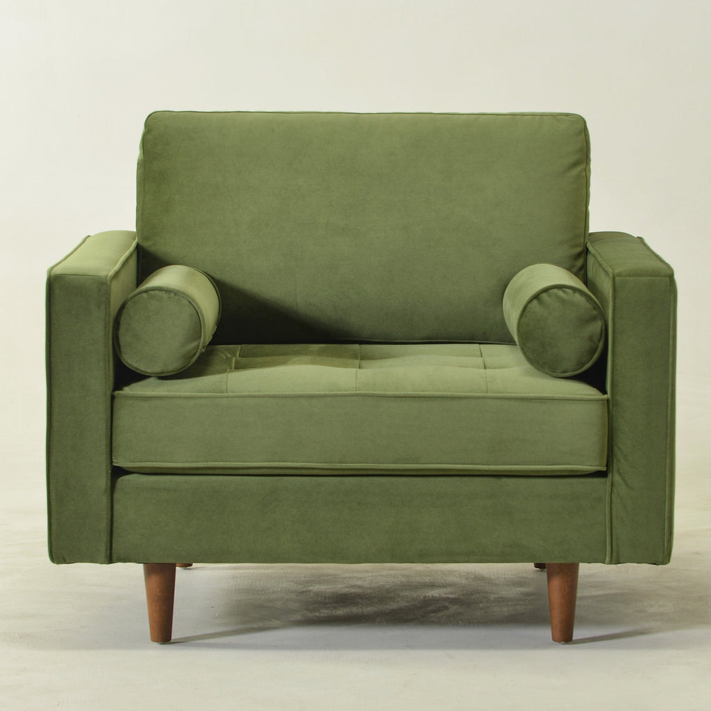 Tiziano Tufted Armchair with Accent Pillows
