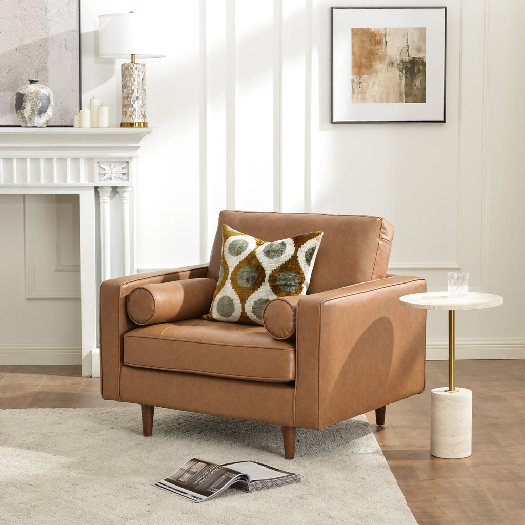 Tiziano Tufted Armchair with Accent Pillows