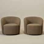 Everitte Bouclé Swivel Barrel Chair