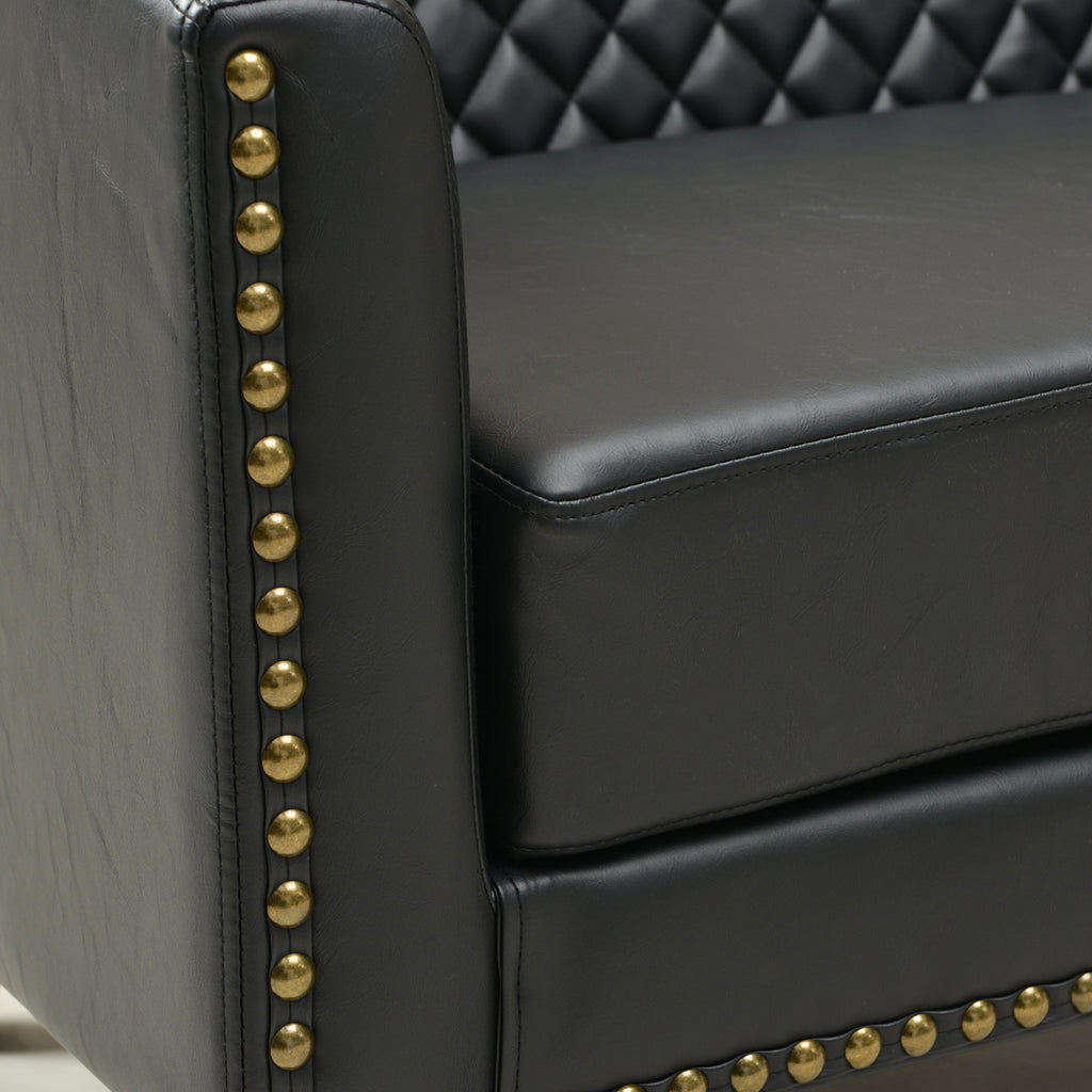 Logan Faux Leather Tufted Loveseat