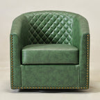 Logan Faux Leather Tufted Swivel Club Chair