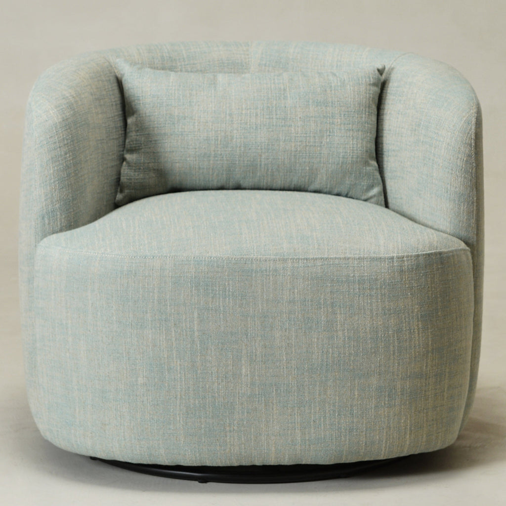Ashlie Linen Swivel Barrel Chair