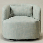 Ashlie Linen Swivel Barrel Chair